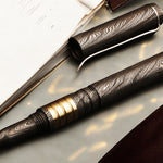 Handcrafted Lavish Damascus steel ballpoint pen with Brass Fittings. Pro-Regalo7004