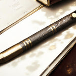 Art Work Custom Hand Forged Damascus steel Ballpoint Pen with Rotating Button. Pro- Regalo7007