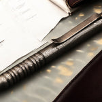 Hand forged Damascus steel Twisted Pattern ballpoint pen with Splines Button. Pro-Regalo7008