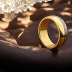 Captivated Handmade Brass and Damascus Steel Edges Ring with Brass Inlay.Pro7011