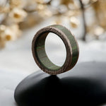 Enchant Damascus steel Wooden Filler Ring with Wood Inlay Packed in Special Box. Pro-Regalo7012